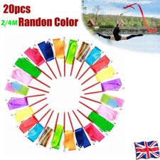 Gym Dance Ribbon Rhythmic Arts Streamer Baton Twirling Rods 20Pcs 2/4M Gymnastic