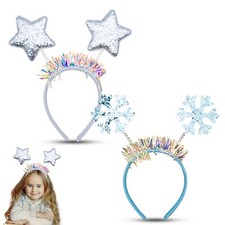 Glittered Sparkly Headbands, Girls Christmas Fancy Dress Head Boopers