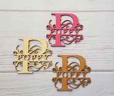 Wooden Monogram Plaque Personalised Name Initial Door Wall Bedroom Sign Gift 