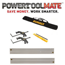 Dewalt Plunge Saw Kit 2 x DWS5022 1.5m Guide Rails, Clamps, Connector & Rail Bag