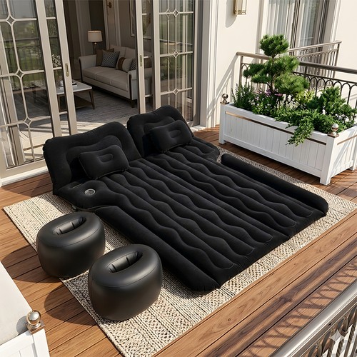 Double airbed flocked camping - airbed,