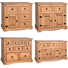 Corona 1 2 3 4 Door Drawer Sideboard Cabinet Storage Solid Pine Wooden Unit