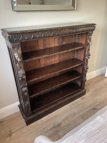 Victorian carved walnut open - carved,