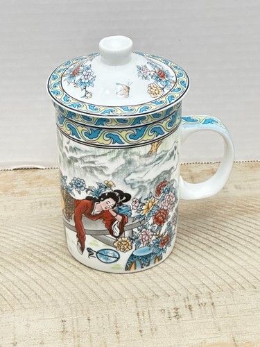 Oriental tea cup mug with - tea, /