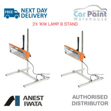2x Anest Iwata 1kw Infrared Paint Drying Heat Lamp SMART Infra Red Dryer & Stand