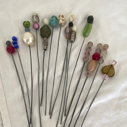Vintage bead hatpins 15 - vintage,