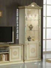 New Venus Design Italian Cream/Gold 1 Door Vetrine/Display Cabinet