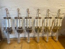 Antique brass wall sconces -