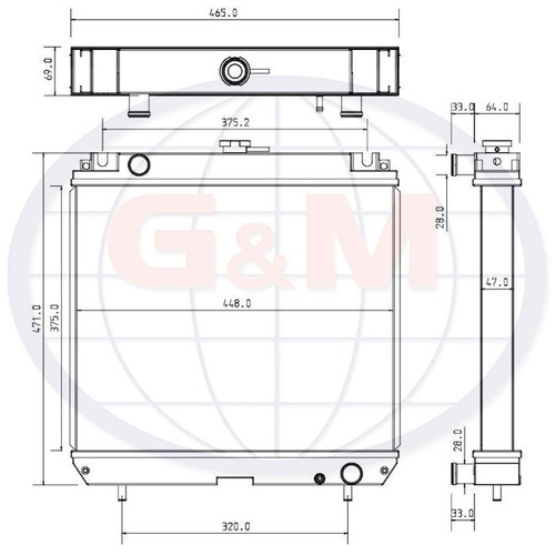 Radiator for iseki tractor - iseki,