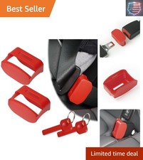 Universal Fit Child Buckle Guard 2-Pack - Easy Installation & Bright Red Design
