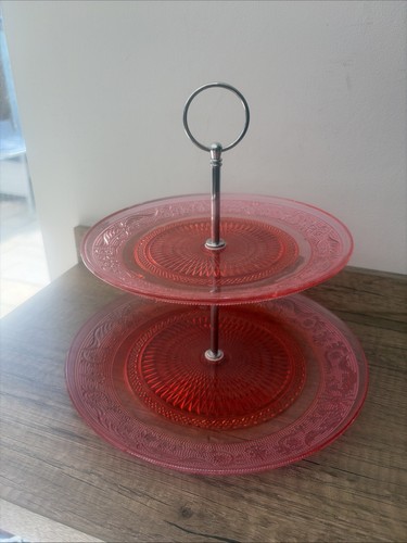 Tier pink glass - 2, stand