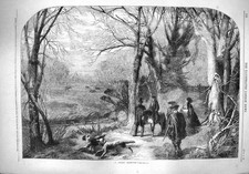 Original Old Antique Print