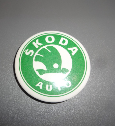 Skoda auto vintage button - skoda,