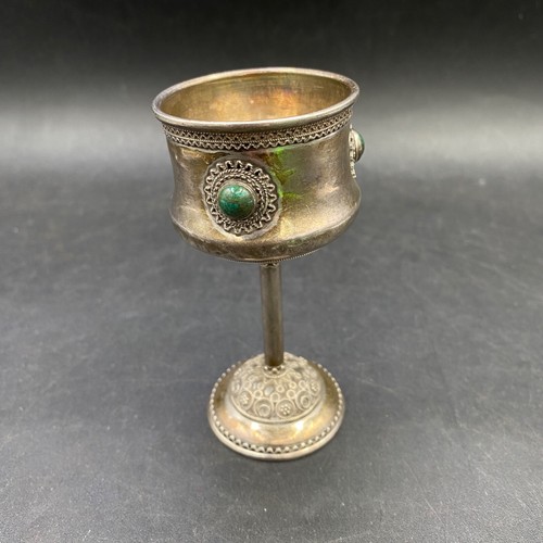 Silver chalice goblet tall - chalice,