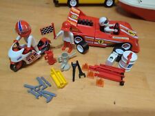 PLAYMOBIL Vintage Formula 1 Racing Car Set And Racing Motorcycle 