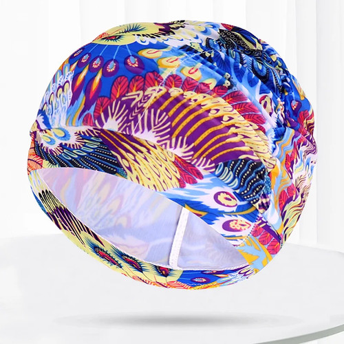 Pleated fabric swimming caps - pleated,