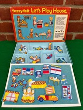 Vintage Fuzzy Felt LET'S PLAY HOUSE Allan Industries 1982 Made in England