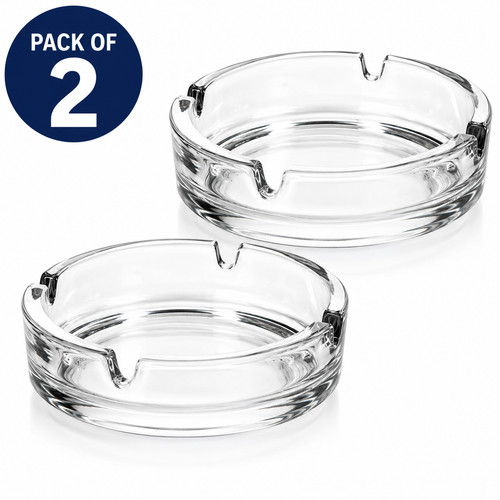 Glass ashtrays clear round - glass,