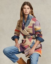 £749 RALPH LAUREN Fair Isle Aztec Southwestern Cotton rrl Cardigan M