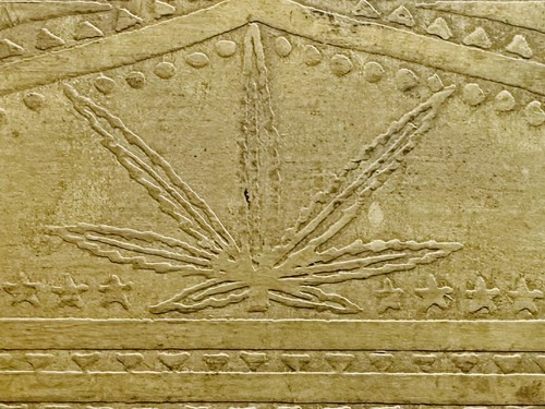 Vintage brass cannabis leaf - vintage,