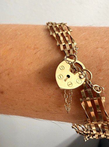Yellow gold bar link - 9k,
