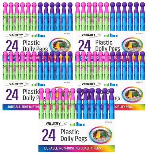 120 plastic dolly pegs - plastic,