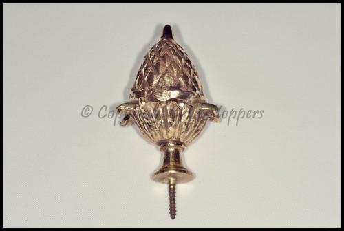 Brass clock finial - brass, acorn