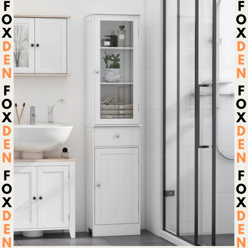 White tall bathroom cabinet - tall,