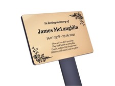 Personalised Metallic Memorial Plaque – Gold, Silver or Copper Grave/Garden Sign