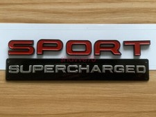 FOR Range Rover SPORT Glossy RED BLACK Lettering SUPERCHARGED Land Badge Emblem