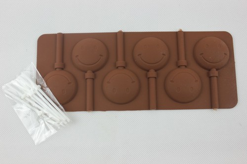 Silicone smiley lollipop mould - smiley,