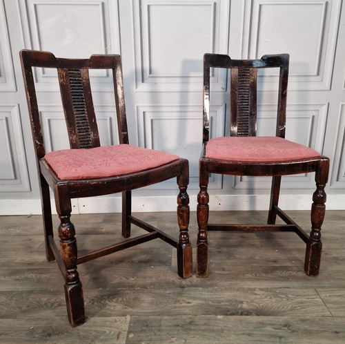 Antique oak dining - chairs,