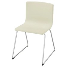 IKEA Bernhard WHITE leather dining chairs chrome