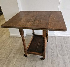 Antique Oak Drop Leaf Tea