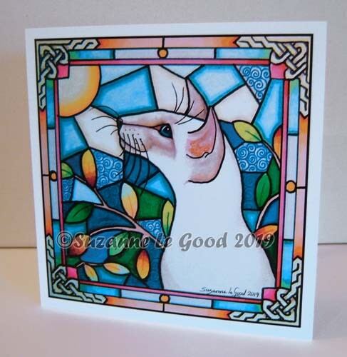 Siamese cat art greetings - siamese,