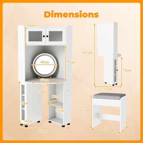 Corner vanity desk - corner,