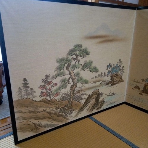 Vintage japanese byobu folding - japanese,