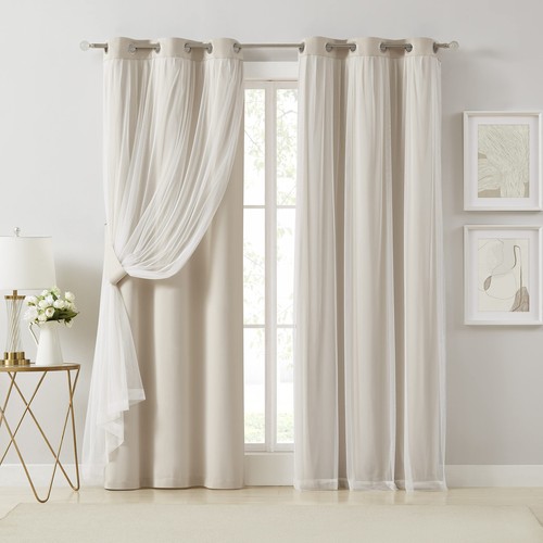 Beige blackout curtains - 90%,