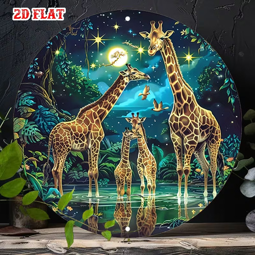 Giraffe design round - giraffe,