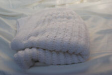 Vintage Wool Hand Knitted Baby Christening Shawl Ivory Size 94 cm x102 cm