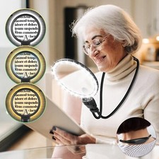 10X Hands Free Magnifying Glass with Light, Adjustable Magnifying Glass Reading