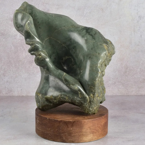 Green stone sculpture unique - sculpture,