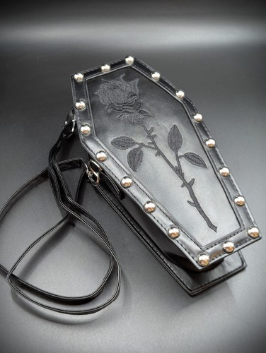 Black gothic coffin crossbody - coffin,