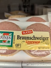 Jones Sliced Braunschweiger 8 Oz (8 Pack)