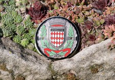 VINTAGE ENAMEL AUTOMOBILE CAR BADGE # MONACO MONTE CARLO