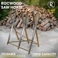 Saw Horse Log Holder Heavy Duty Chainsaw Metal RocwooD Sawing Serrated 150KG
