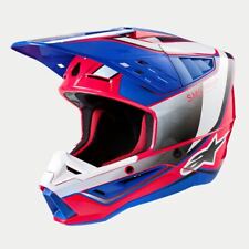 Alpinestars 2026 Supertech SM5 Sail White Pink Blue Motocross Helmet MX Quad ATV