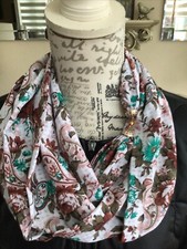 New Moira C Scarflace With Gold Magnetic Fastening  Teal/Chocolate Rose’s 