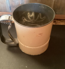 Vintage Large Propert Flour Sifter with interesting mechanism kitchenalia 1950's