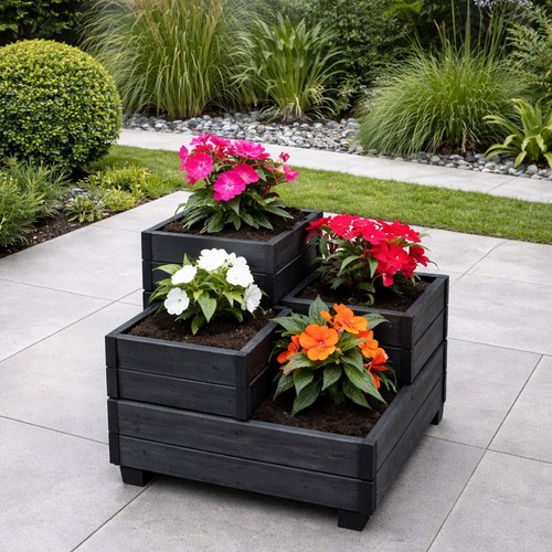 Tier raised wooden garden - wooden,